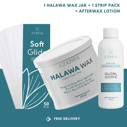 Halawa wax + After wax lotion + Cotton Strips