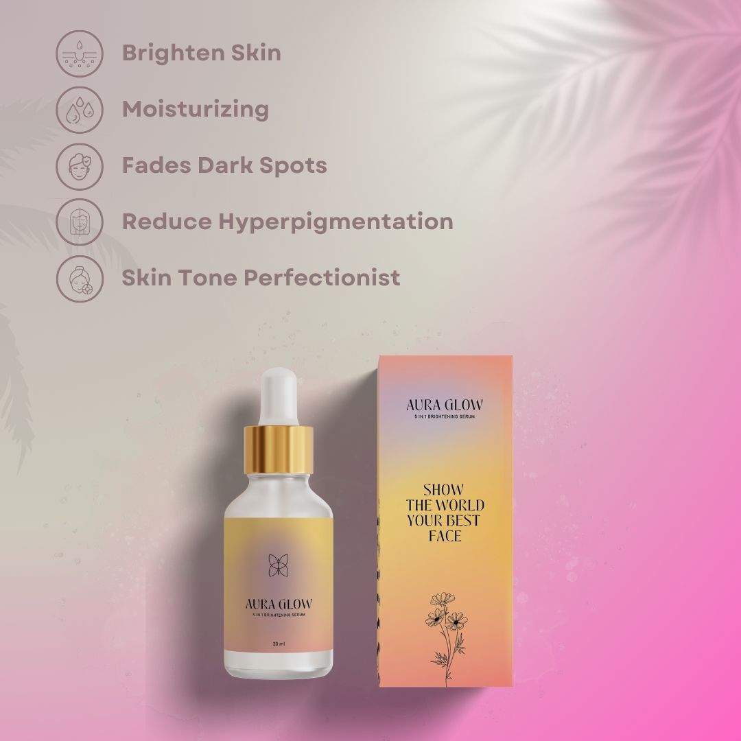 AURA GLOW: 5 in 1 Face Brightening Serum (30 ml)
