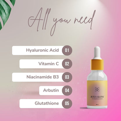 AURA GLOW: 5 in 1 Face Brightening Serum (30 ml)